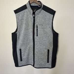Orvis Mens Denali Fleece Sweater Vest‎ Size 2XL Zip Up Heather Gray Pockets